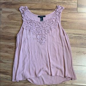Forever 21 Pink Crotchet Tank Top